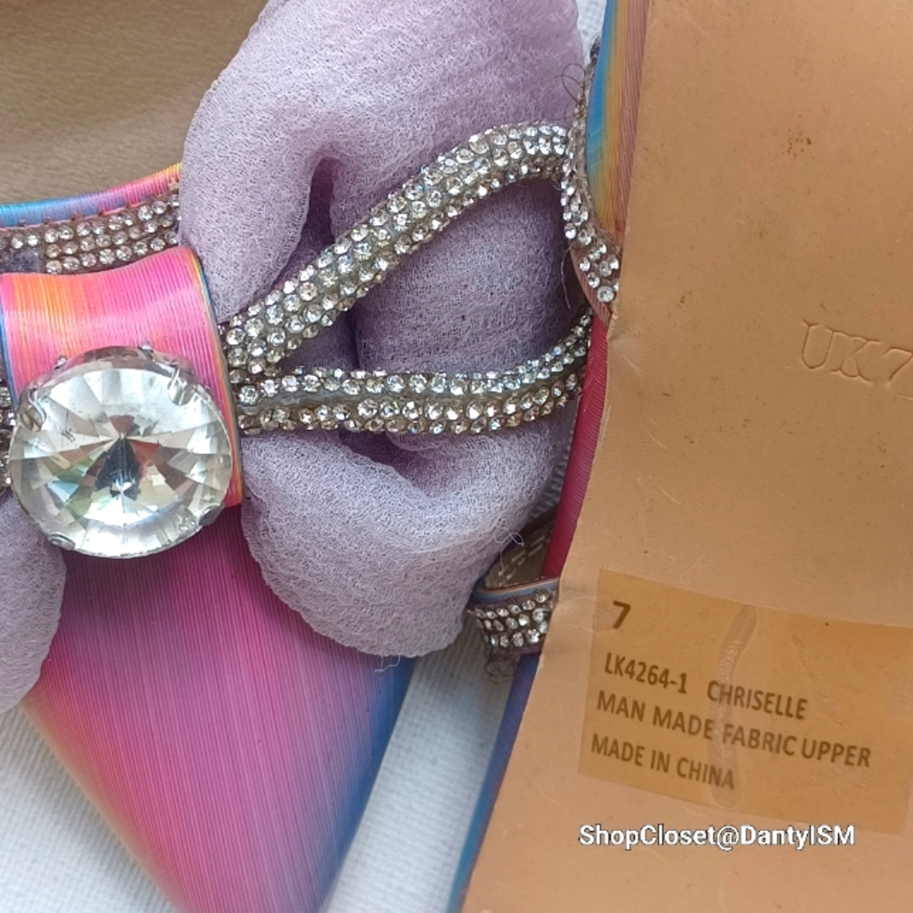 EGO Pastel Purple and Silver Heels With Decorative Bow - Picture 7 of 12